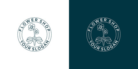 Feminine luxury flower logo, spa, salon, nature, boutique, wedding, flower shop, and other