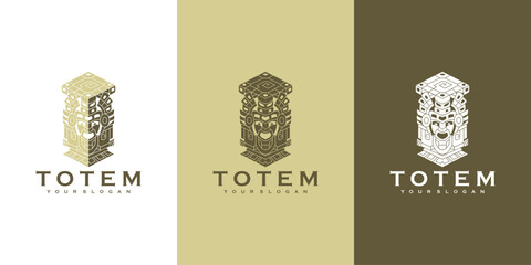 creative totem logo with minimalist color concept. for logo inspiration