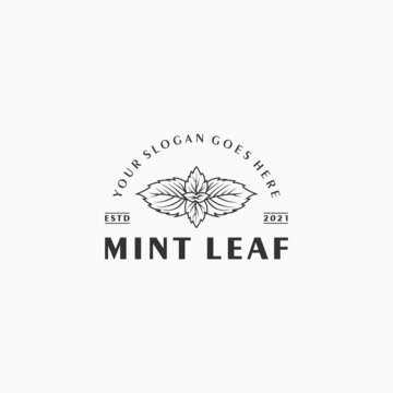mint leaf logo, simple, elegance, logo reference for business