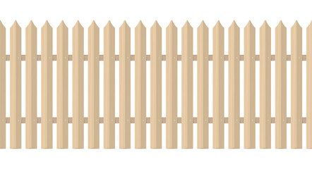 Seamless arrow wooden fence. 3D vector illustration