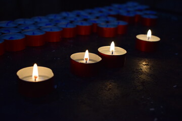 Candles from a church in Mantova, Italy.