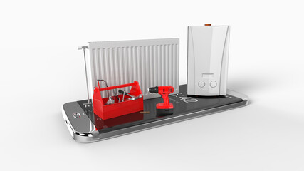 Heating 3D rendering.