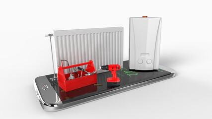 Heating 3D rendering.