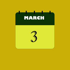 Flat icon calendar isolated on black background. Vector illustration.