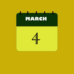 Flat icon calendar isolated on black background. Vector illustration.