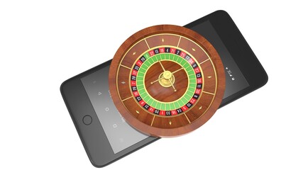roulette mobile 3d rendering 