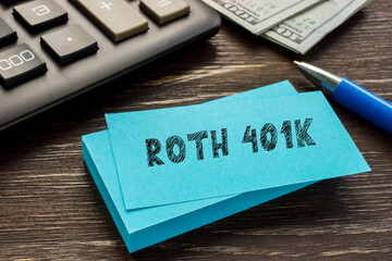 Business concept about ROTH 401K with inscription on the page.