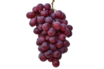 red grapes fruit isolated on white background