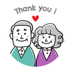 祖父母または両親へ感謝のメッセージ、シンプルなベクターイラスト