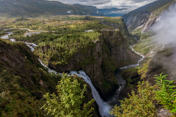 The Voringfossen Waterfall - the fourth highest peak in Norway-forms the Bureya River, falling from a height of 183 meters (including 145 meters of free fall). Norway.