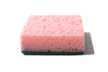 Cleaning sponge on white background. Sponge for washing dirt and cleaning on a white background, isolate.