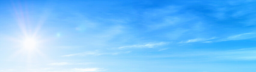 Naklejka na ściany i meble panorama blue sky with beautiful natural white clouds