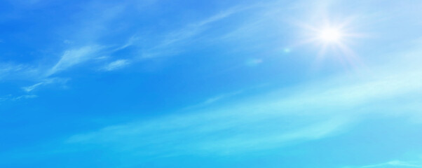 Naklejka na ściany i meble panorama blue sky with beautiful natural white clouds