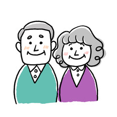 かわいいシニア夫婦または両親のベクターイラスト
