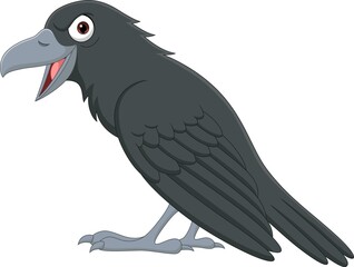 Cartoon crow isolated on white background