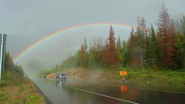 The perfect Canadian Rockies Rainbow , AL Canada