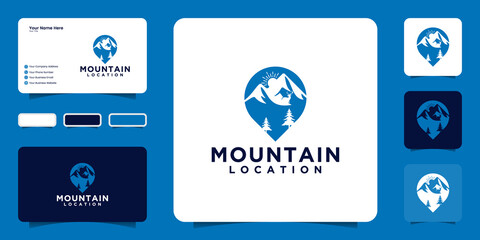 mountain logo design inspiration and design location icons, symbols and business cards