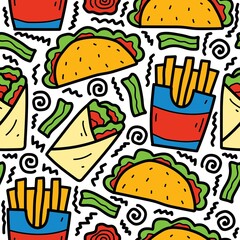 food pattern designs illustration, for clothing, wallpapers, backgrounds, posters, books, banners and more