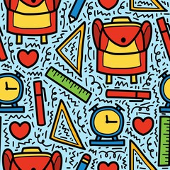 back to school pattern designs illustration, for clothing, wallpapers, backgrounds, posters, books, banners and more