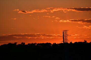 sunset over the city