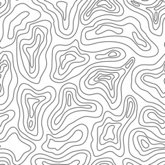 Abstract waves texture. Seamless graphic pattern. Isolated black and white texture. Seamless background for craft, collage, prints.