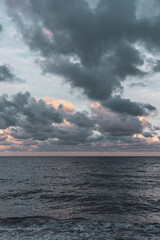 Sunset over the calm sea