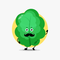 Cute leaf character with mustache
