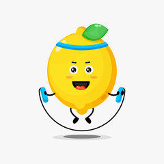 Cute lemon make gym with jump rope