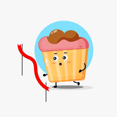 Cute muffin character running competition