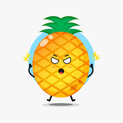 Cute pineapple character is angry