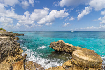 Hermosa foto del mar caribe en Cozumel, Quintana Roo, México.