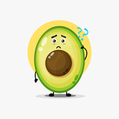Illustration of a cute avocado being confused