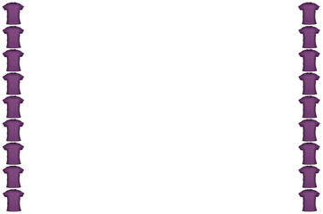 Frame made with t shirt in white background from the top view has space for your messages