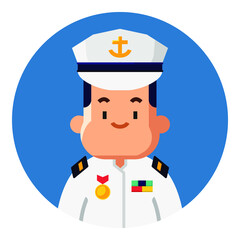marine commander flat icon style