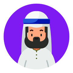 arab man face character