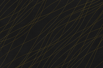 Elegant wavy line pattern black washi paper background. Close up of Japanese traditional paper 
