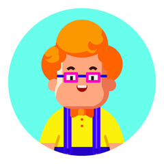Nerd boy avatar icon