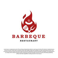 Vintage Rustic BBQ Grill, Barbecue, Barbeque With Sausage Logo design vector