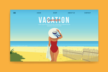 woman on the beach landing page
