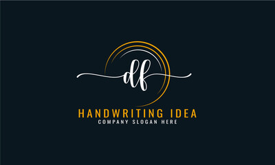 Initial D F letter handwriting logo Design
