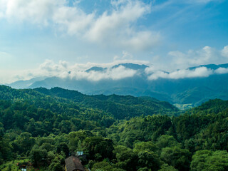 Fototapeta na wymiar Clouds on the mountains, Jing'an, Jiangxi 