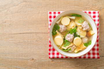 fried egg soup or omelet soup