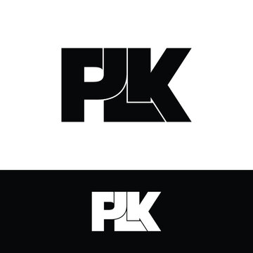 PLK letter monogram logo design vector