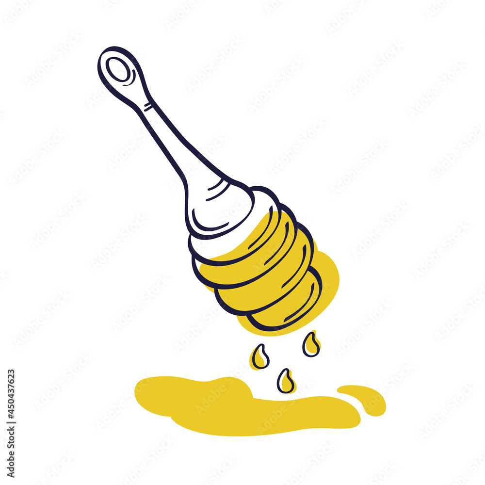 Poster wooden dripping honey icon