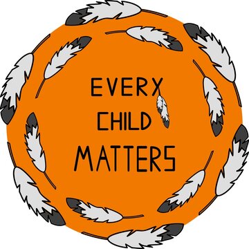 Every Child Matters Logo Design. Vector Illustration. Canadian Indigenous Tragedy Illustration.