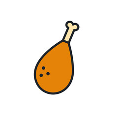 Chicken legs icon. Vector isolated linear color icon contour shape outline. Thin line. Modern glyph design. Meat products and poultry. Food ingredients