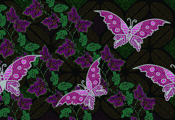 Indonesian batik motif with a very distinctive plant pattern. Exclusive vector for design