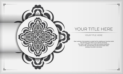 White background gorgeous vector mandala patterns with vintage ornaments and place for your design. Template for print design invitation card with mandala ornament.
