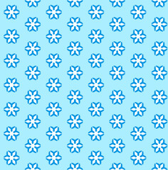 Full Frame Illustrated Blue Seamless Snowflakes Pattern Background