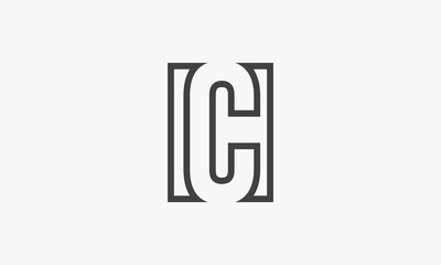 line letter C logo concept isolated on white background.